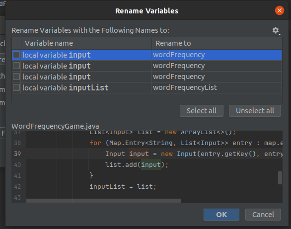 It has realized that I had several variables that I might like to change. Thanks IDE!